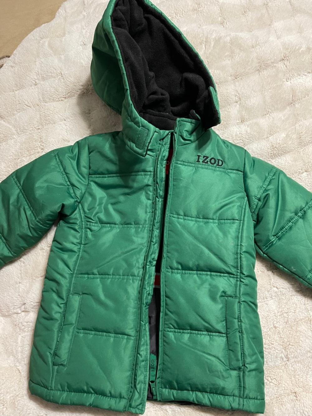 Izod Green Puffer Hooded Jacket